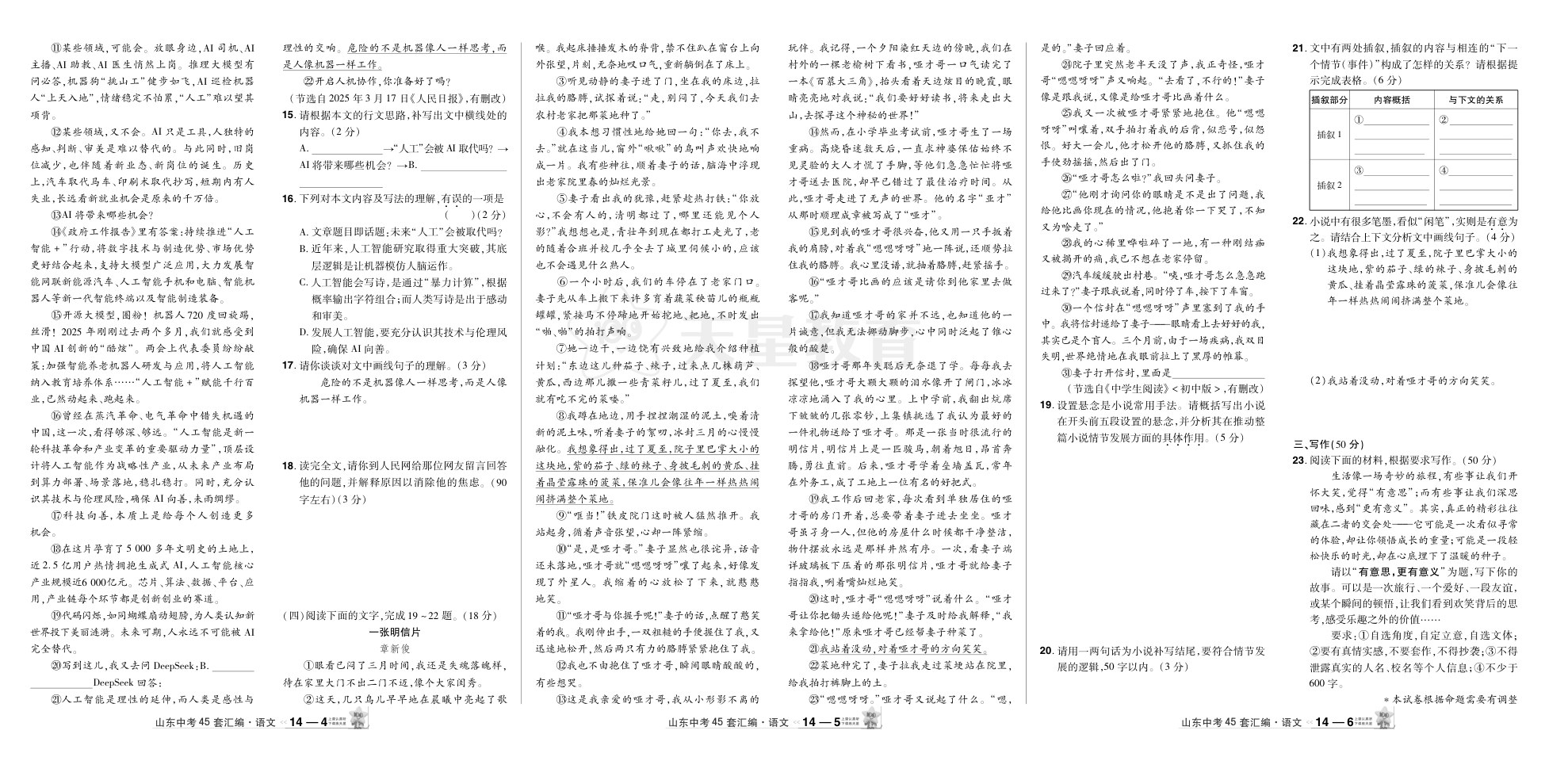 内页样张