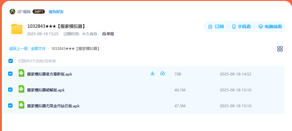 网盘目录截图