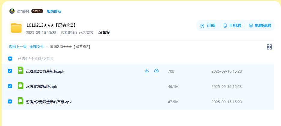 网盘目录截图