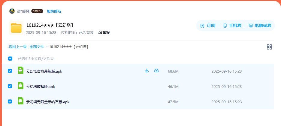 网盘目录截图