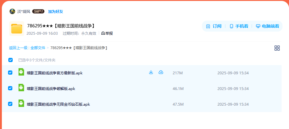 网盘目录截图