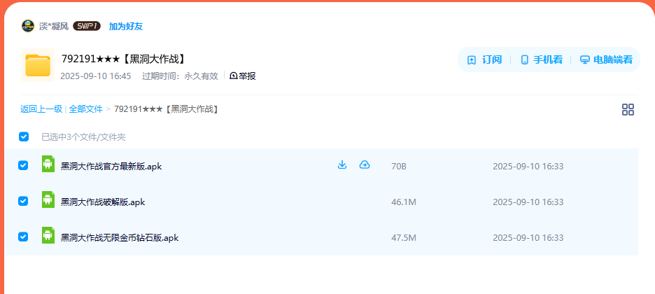 网盘目录截图