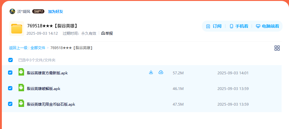 网盘目录截图