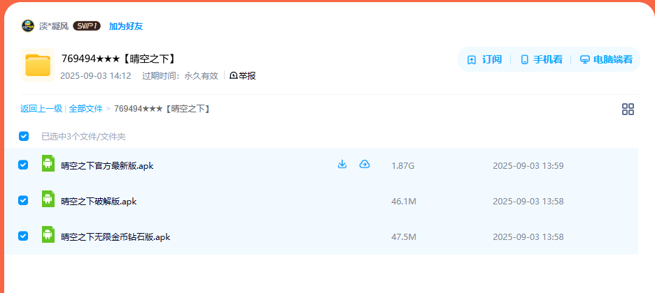 网盘目录截图