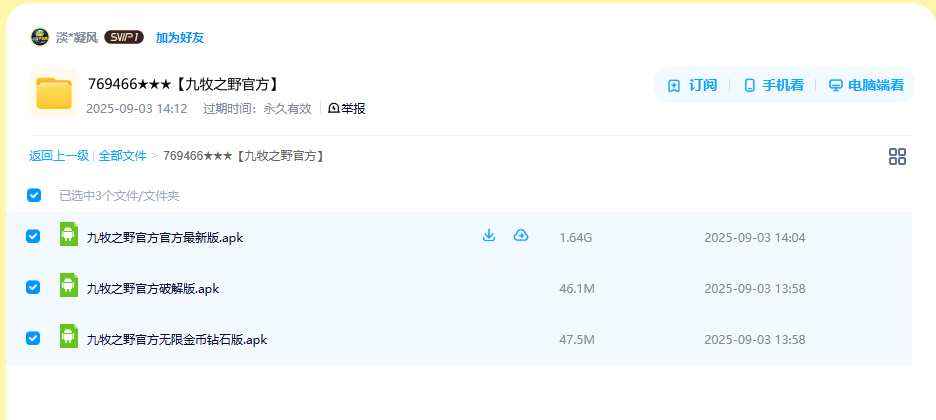 网盘目录截图