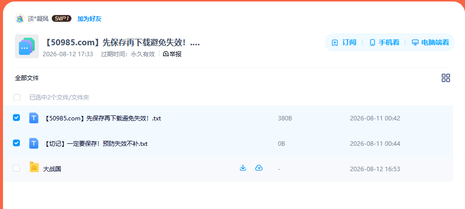网盘目录截图