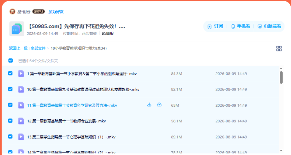 网盘目录截图