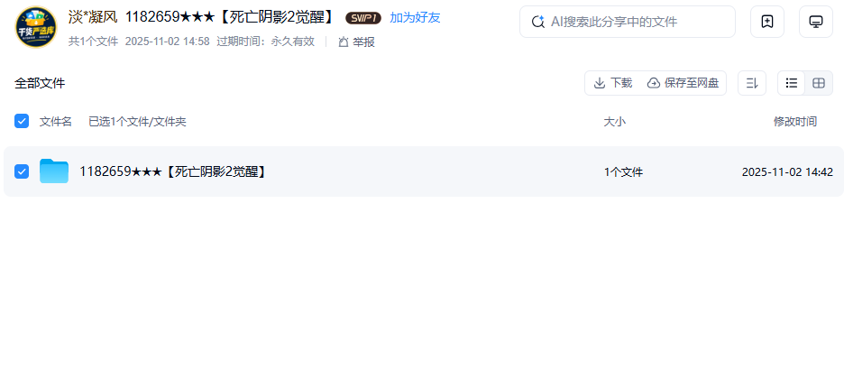 网盘目录截图