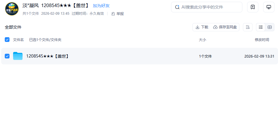 网盘目录截图