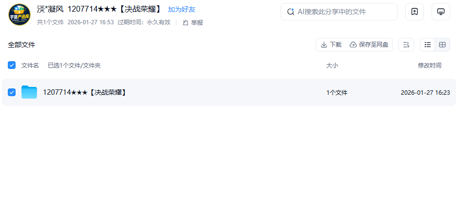 网盘目录截图